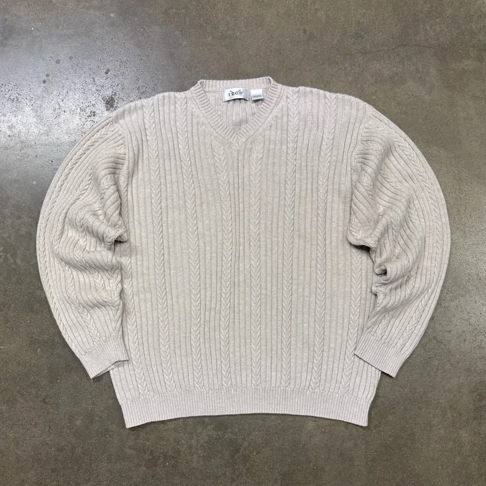Vintage IZOD Thick Cable Knit Sweater Preppy Pullover Hong Kong